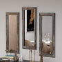 Hanah Home Juego 3 Espejos Decorativos 30x70 cm Plata MDF Elegante y Moderno para Salón o Dormitorio